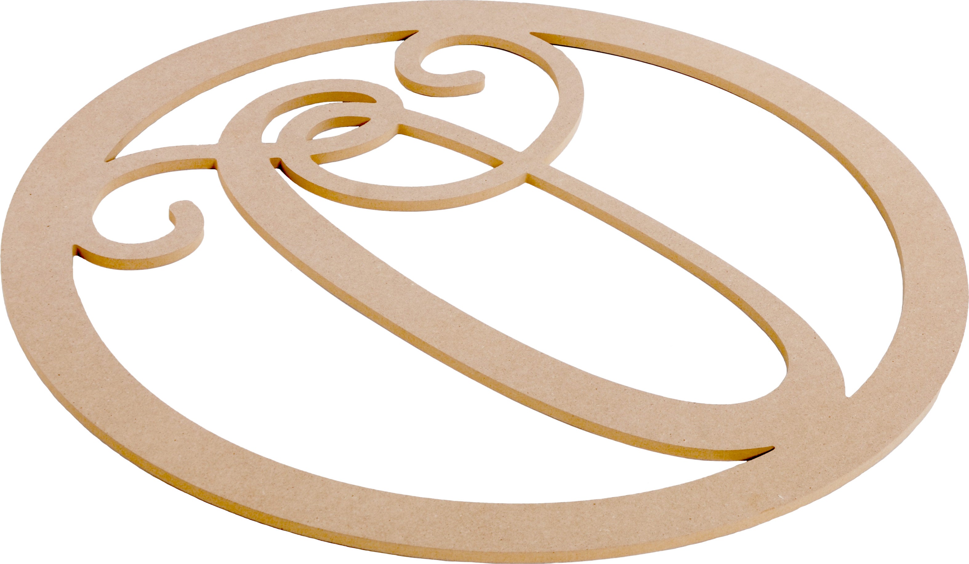 23" Script Circle Monogram Wooden Letter: O
