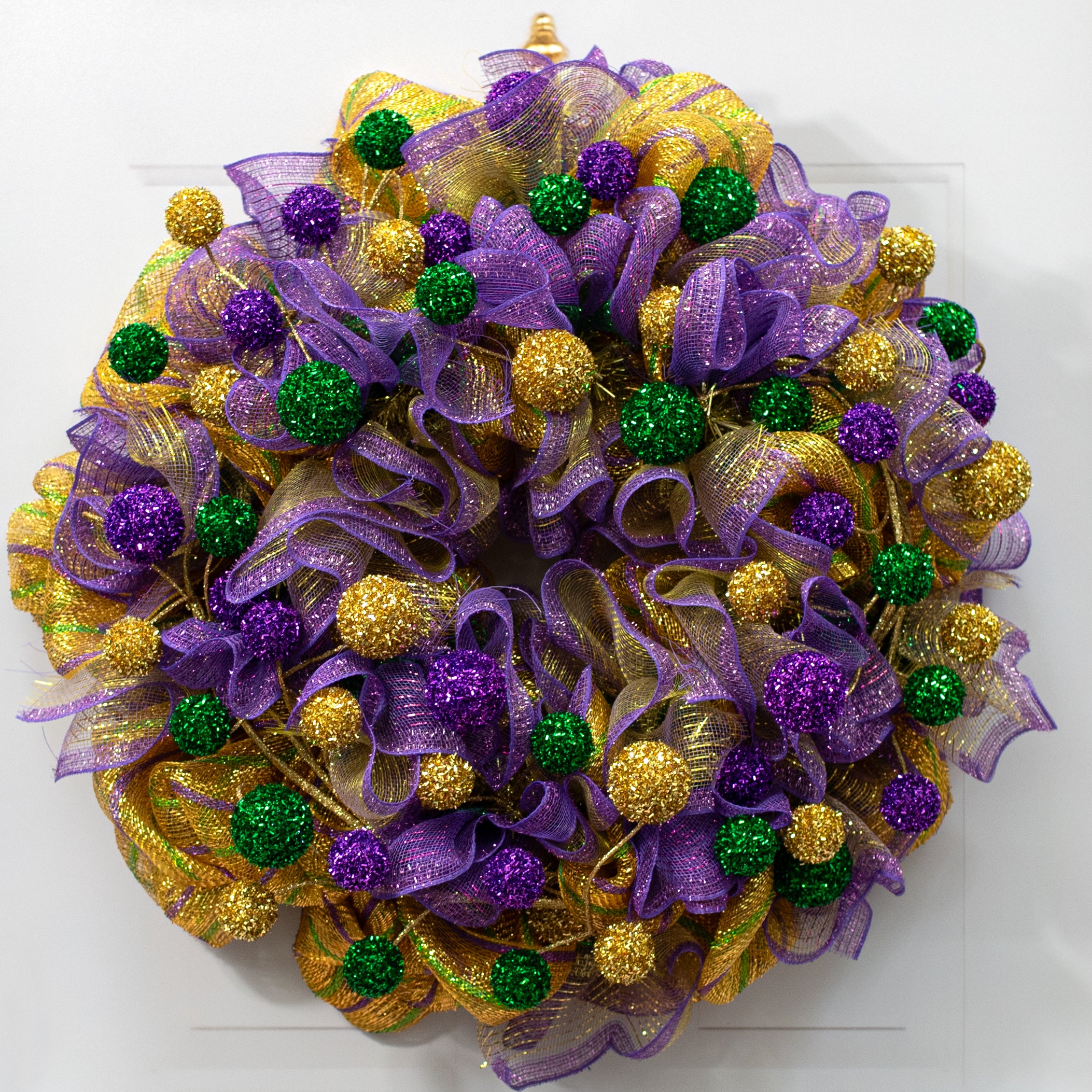 64" V-Cut Foil Ball Garland: Mardi Gras