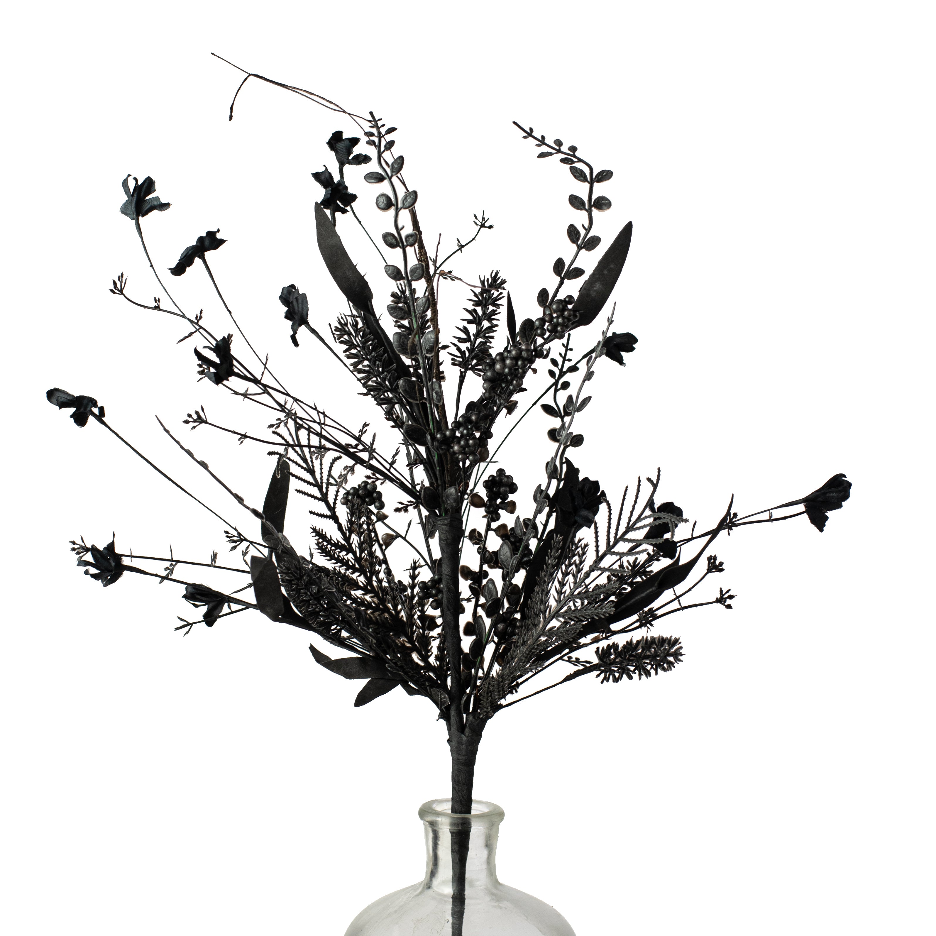 24" Mixed Floral Filler Spray: Black