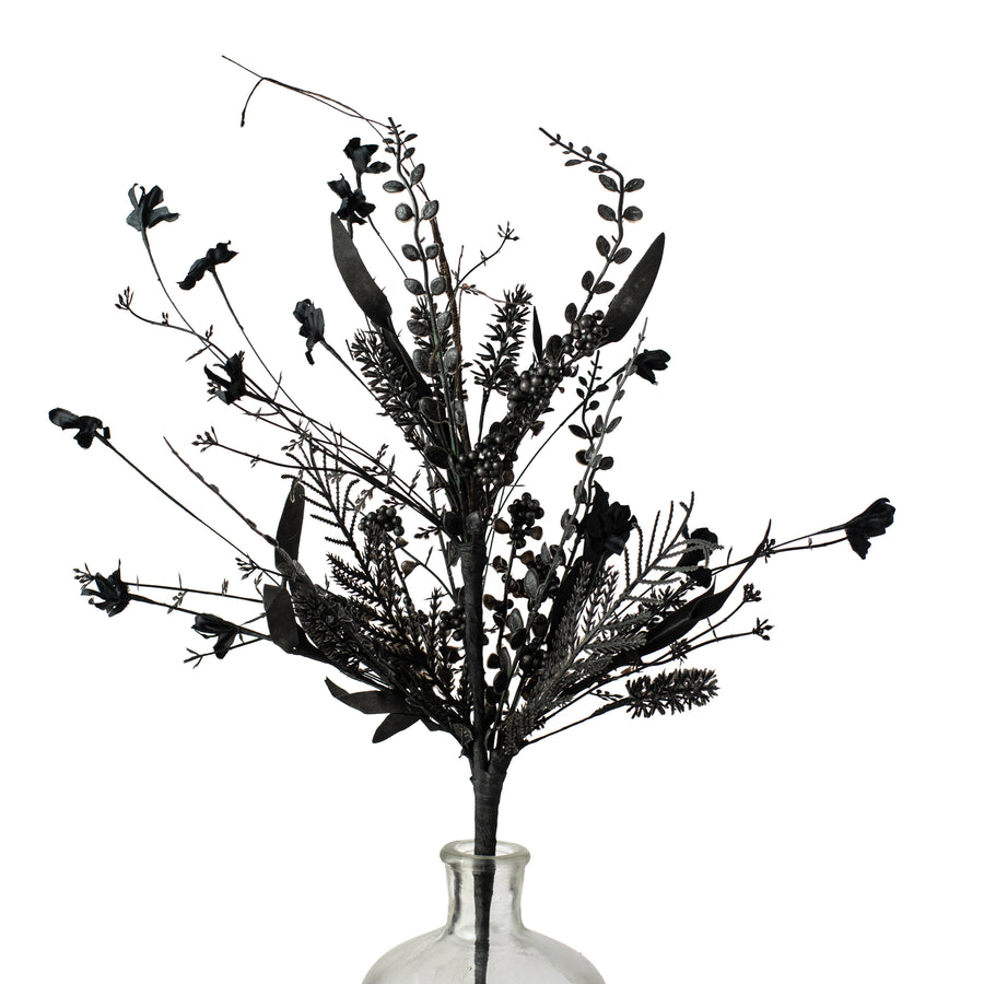 24" Mixed Floral Filler Spray: Black