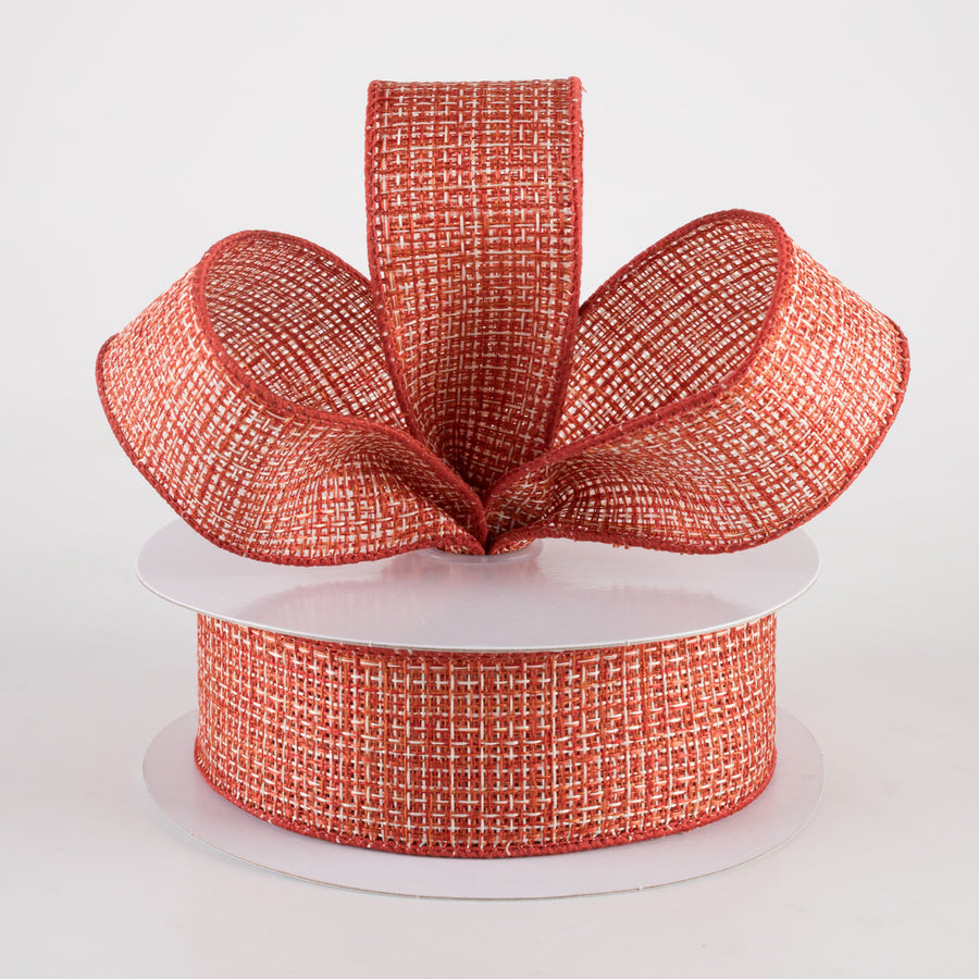 1.5 Tweed Ribbon: Rust, Orange & Ivory (10 Yards)