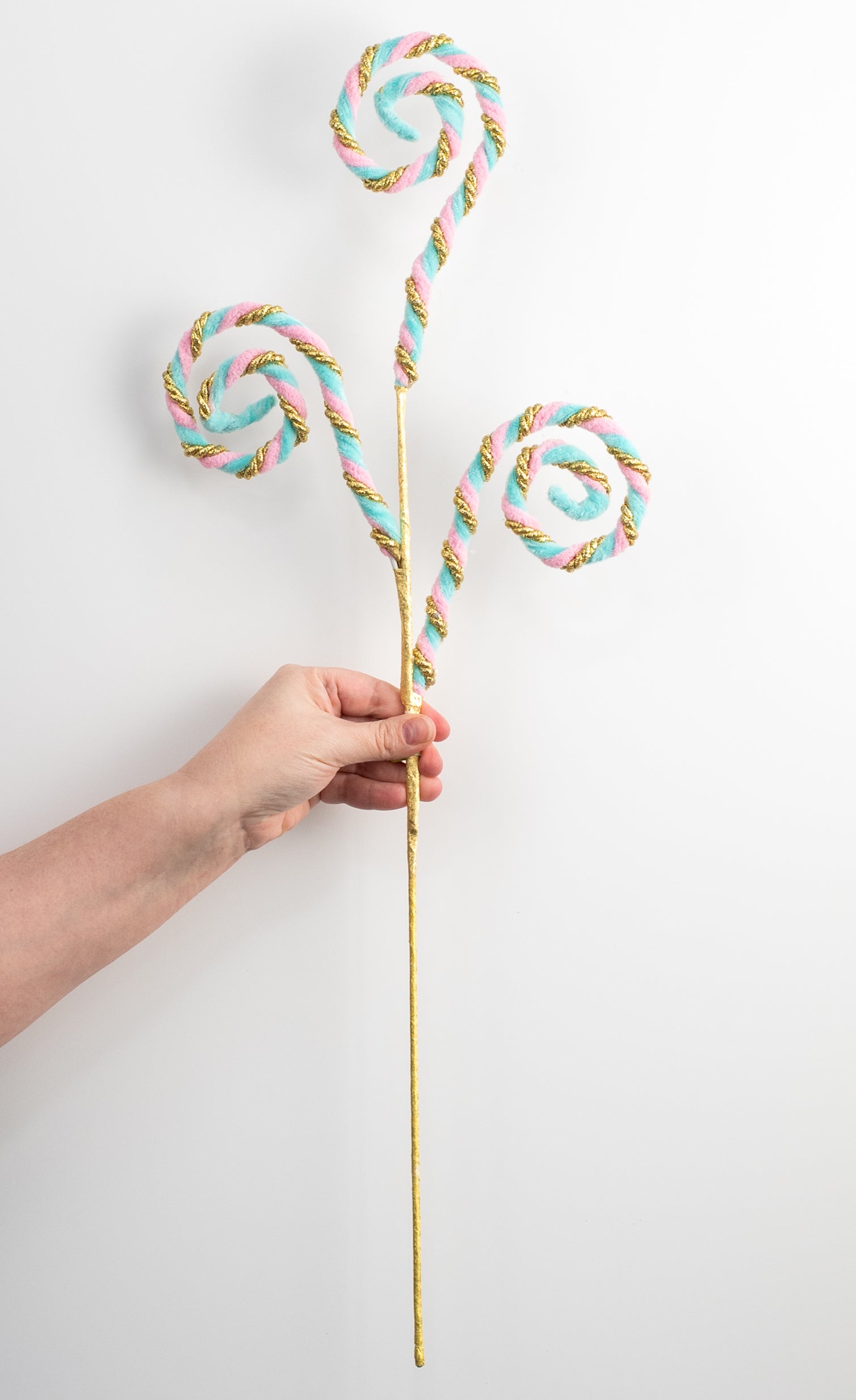 28" Twirl Spiral Curls Spray: Pink, Blue & Gold