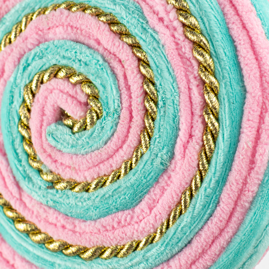 20" Twirl Lollipop Pick: Pink, Blue & Gold