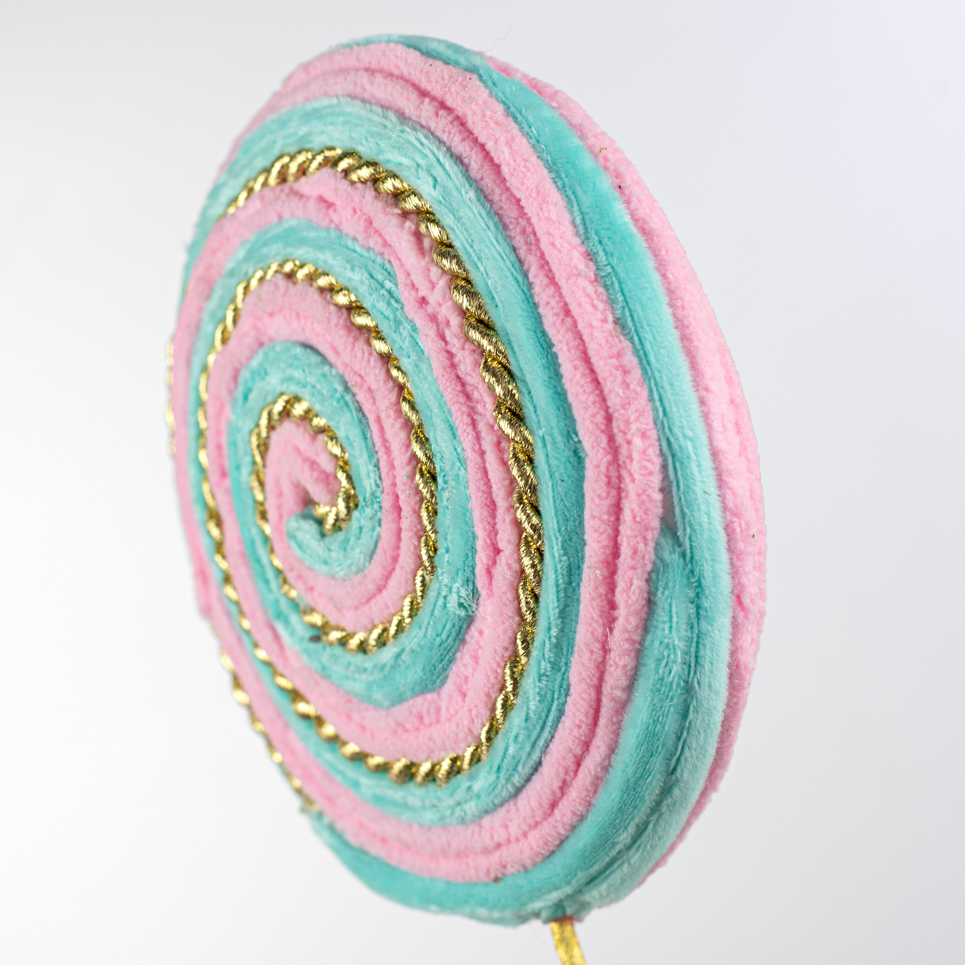 20" Twirl Lollipop Pick: Pink, Blue & Gold