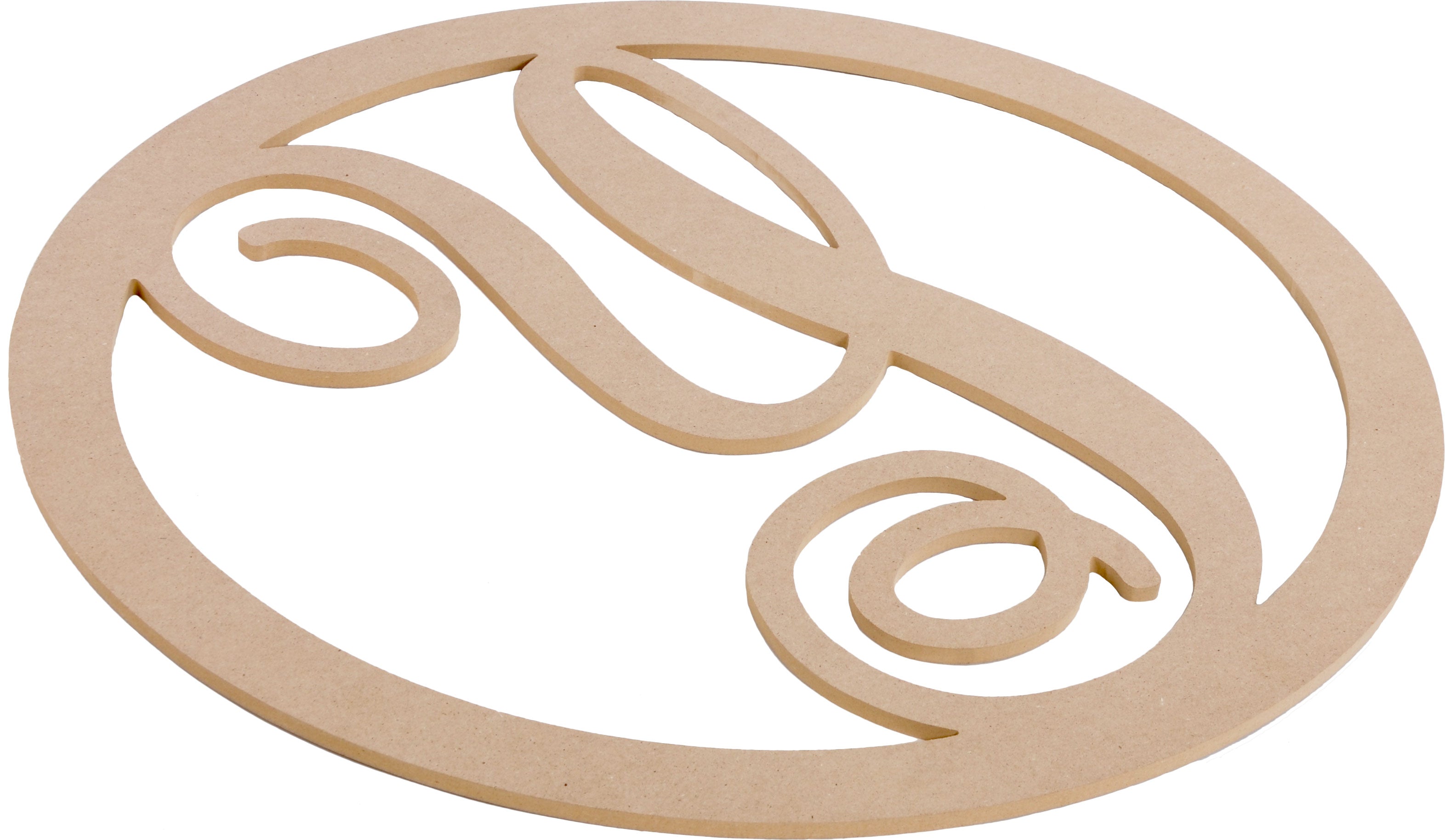 23" Script Circle Monogram Wooden Letter: Y