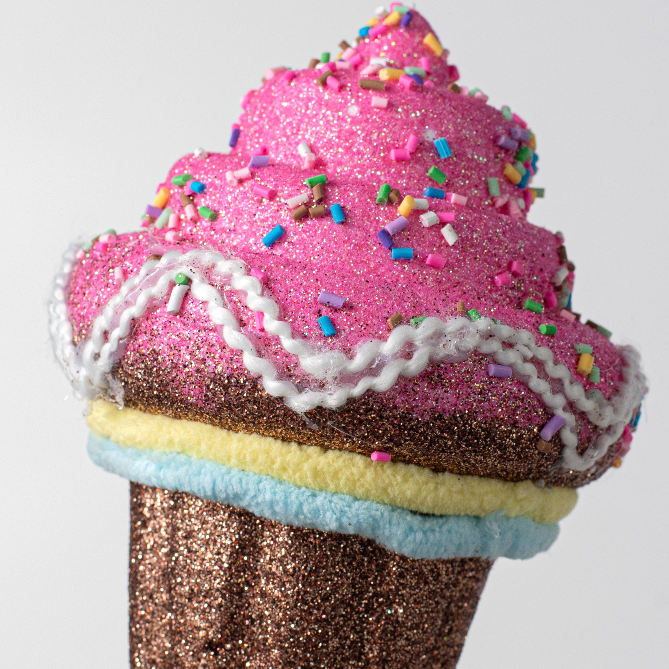 21" Sprinkles & Glitter Cupcake Pick: Fuchsia Pink