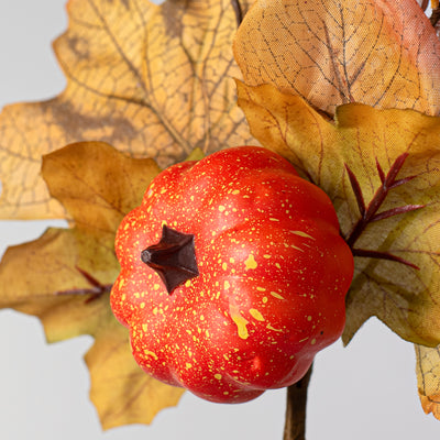 11" Pumpkin & Maple Leaves Pick