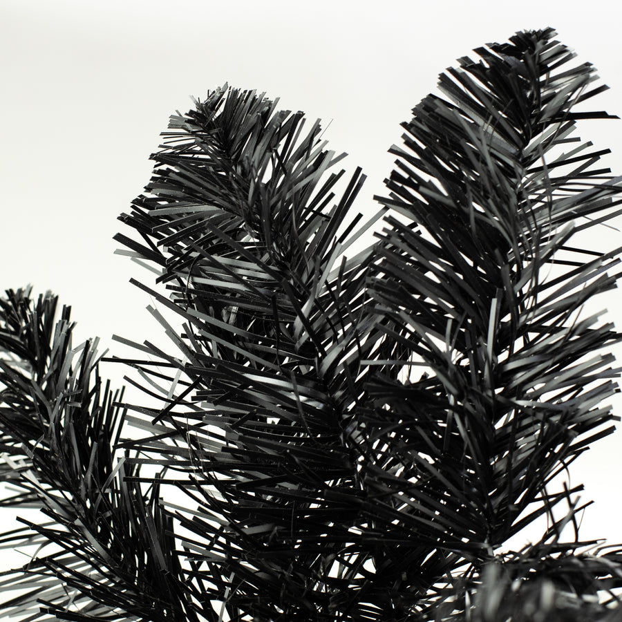 24" Pine Tinsel Wreath: Black