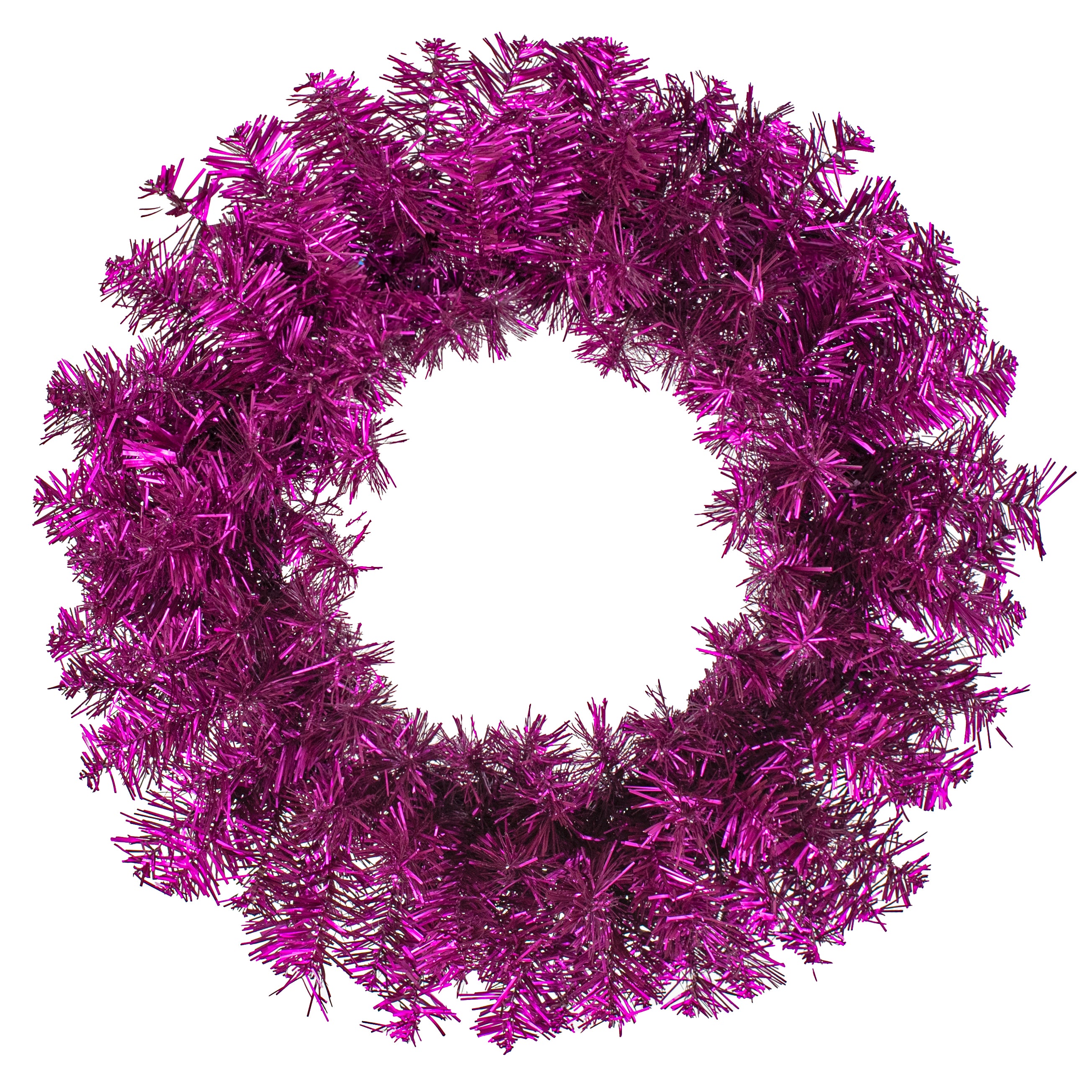 24" Pine Tinsel Wreath: Metallic Purple