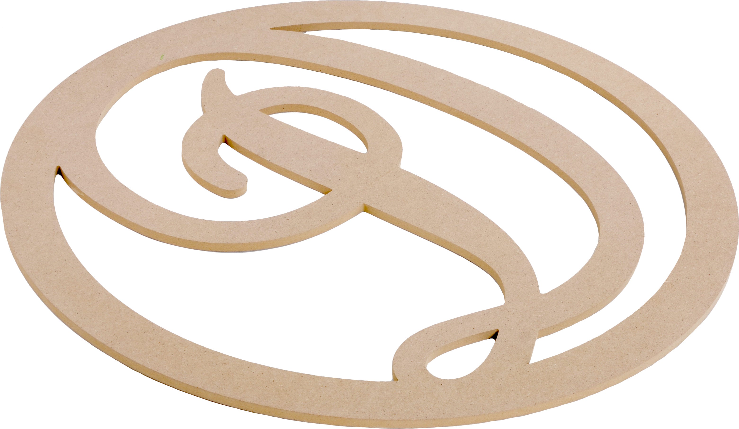 23" Script Circle Monogram Wooden Letter: D