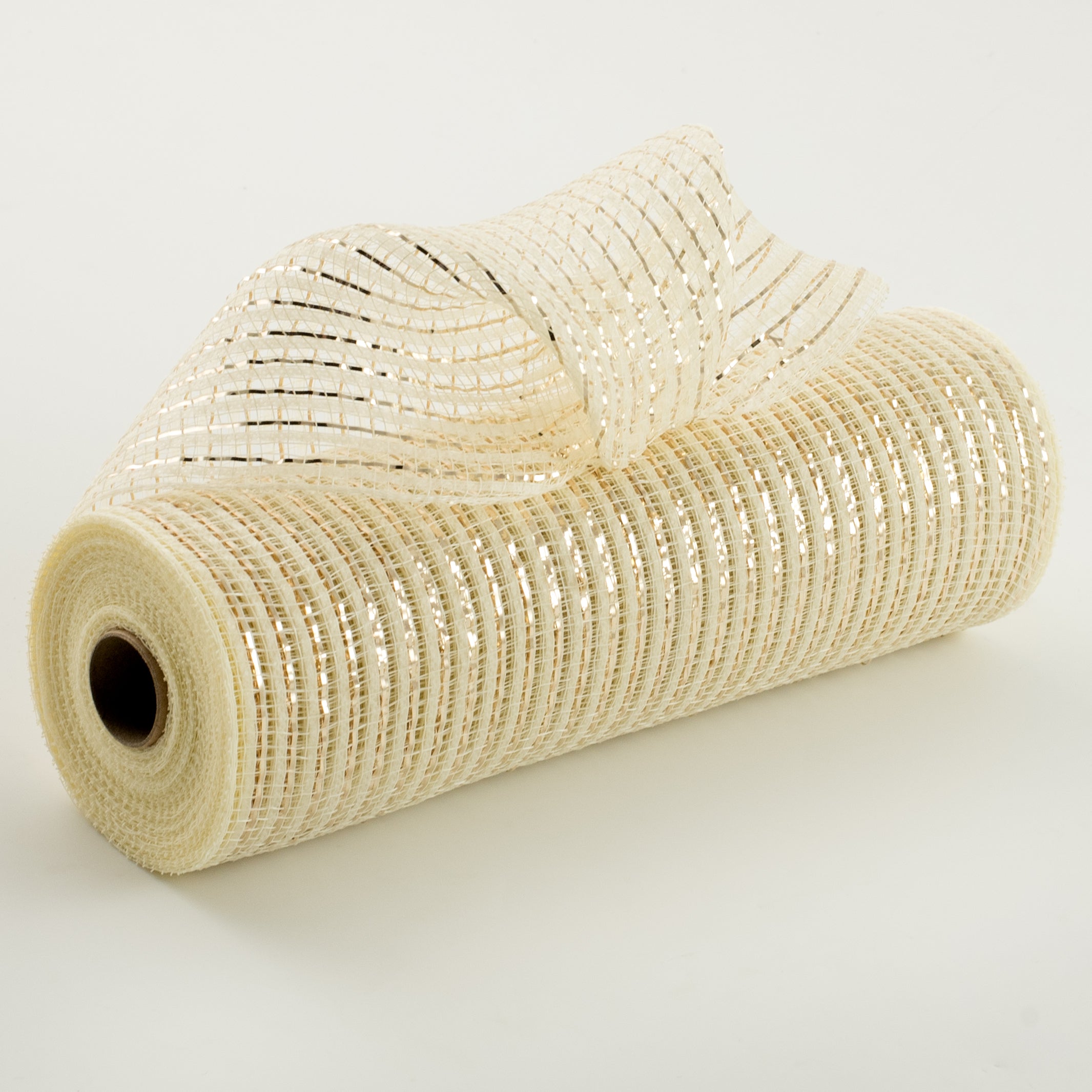 10" Metallic Breeze Mesh: Ivory & Champagne Gold