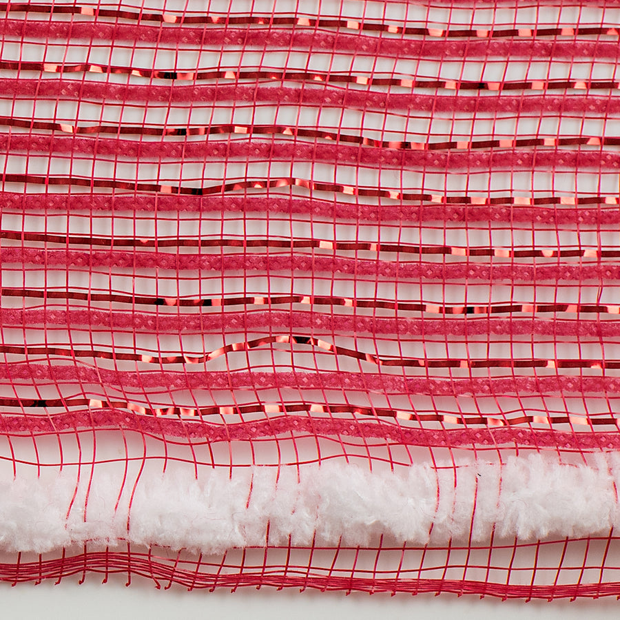 10" Metallic Fat Snow Edge Breeze Mesh: Red (5 Yards)