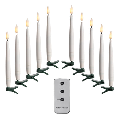 6" Clip On Lighted Candles with Remote (Box of 10)