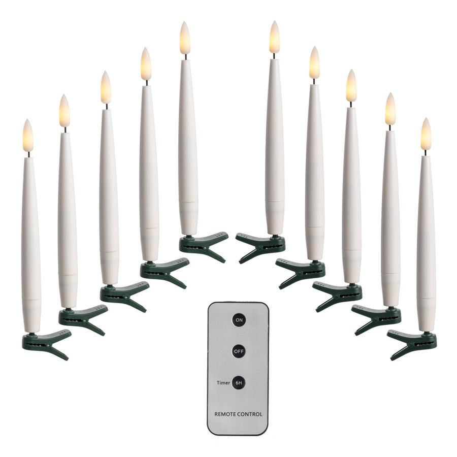 6" Clip On Lighted Candles with Remote (Box of 10)