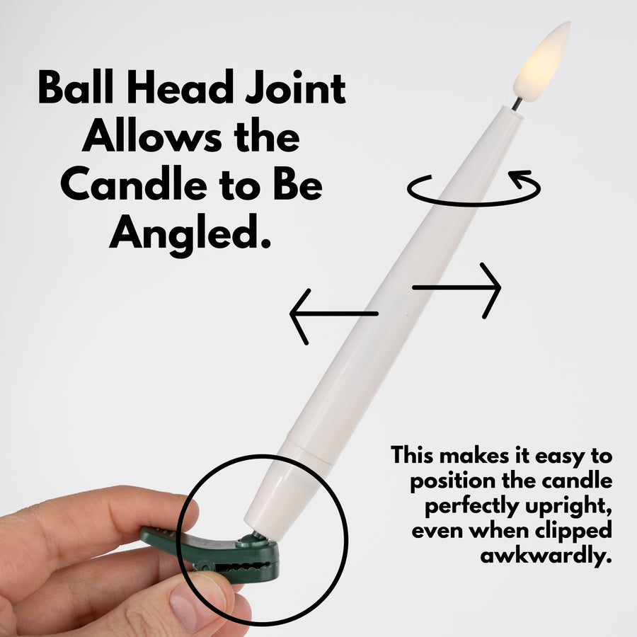 6" Clip On Lighted Candles with Remote (Box of 10)