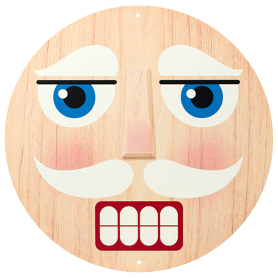 12" Metal Face Sign: Tan Nutcracker