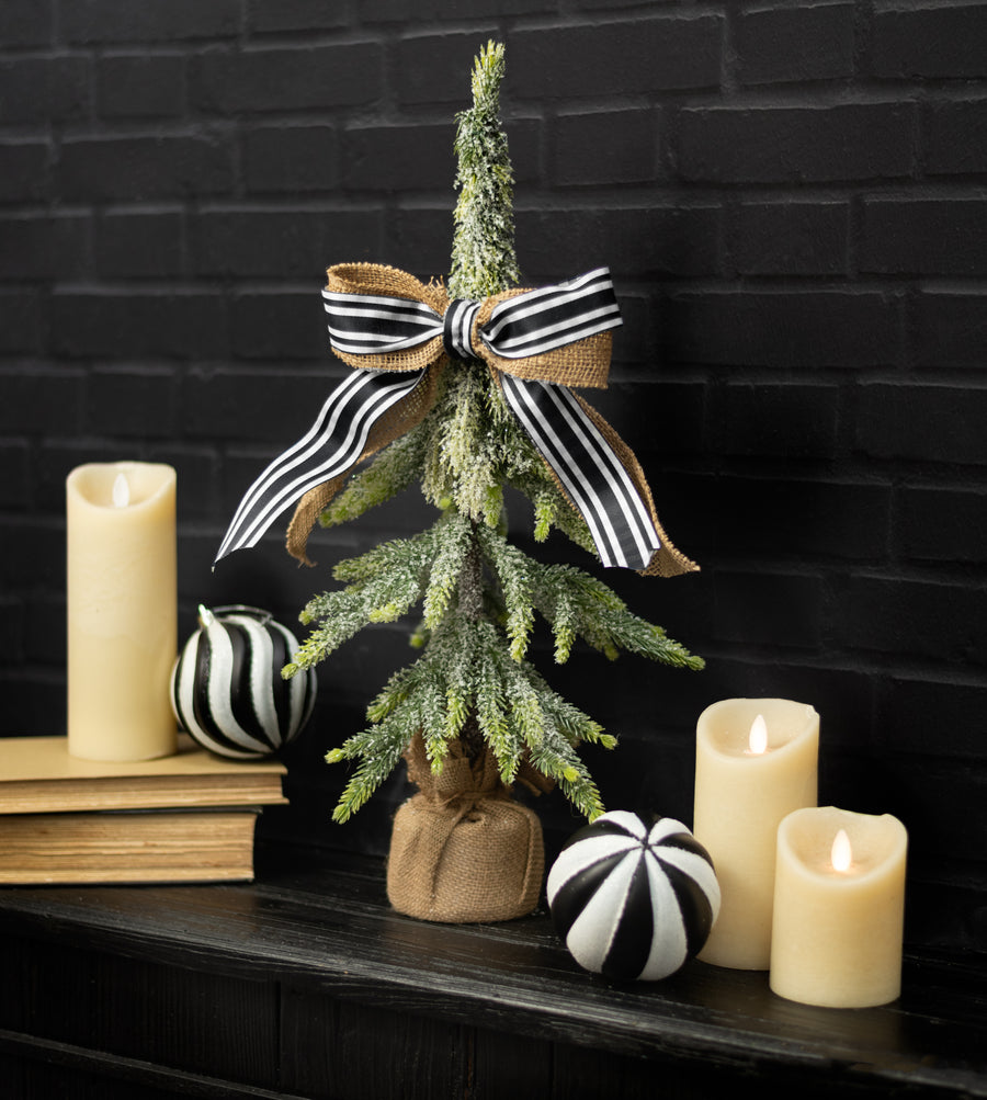 22" Flocked Pine Table Tree