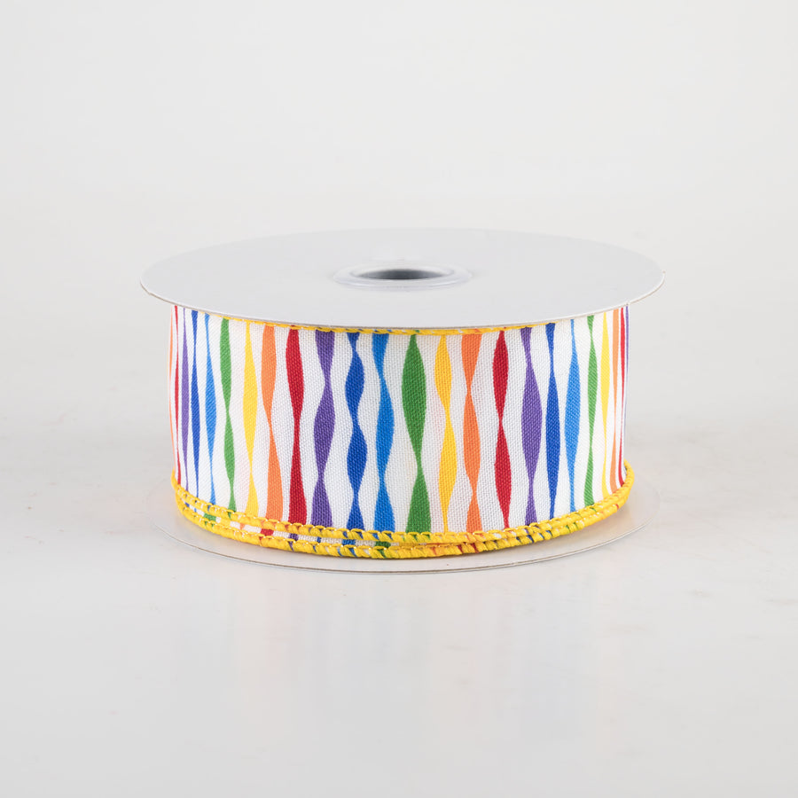 1.5" Rainbow Twisted Stripe Ribbon (10 Yards)