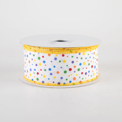 1.5" Rainbow Multi Mini Dot Ribbon (10 Yards)