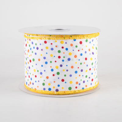 2.5" Rainbow Multi Mini Dot Ribbon (10 Yards)