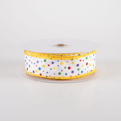 7/8" Rainbow Multi Mini Dot Ribbon (10 Yards)