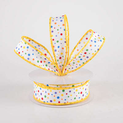 7/8" Rainbow Multi Mini Dot Ribbon (10 Yards)