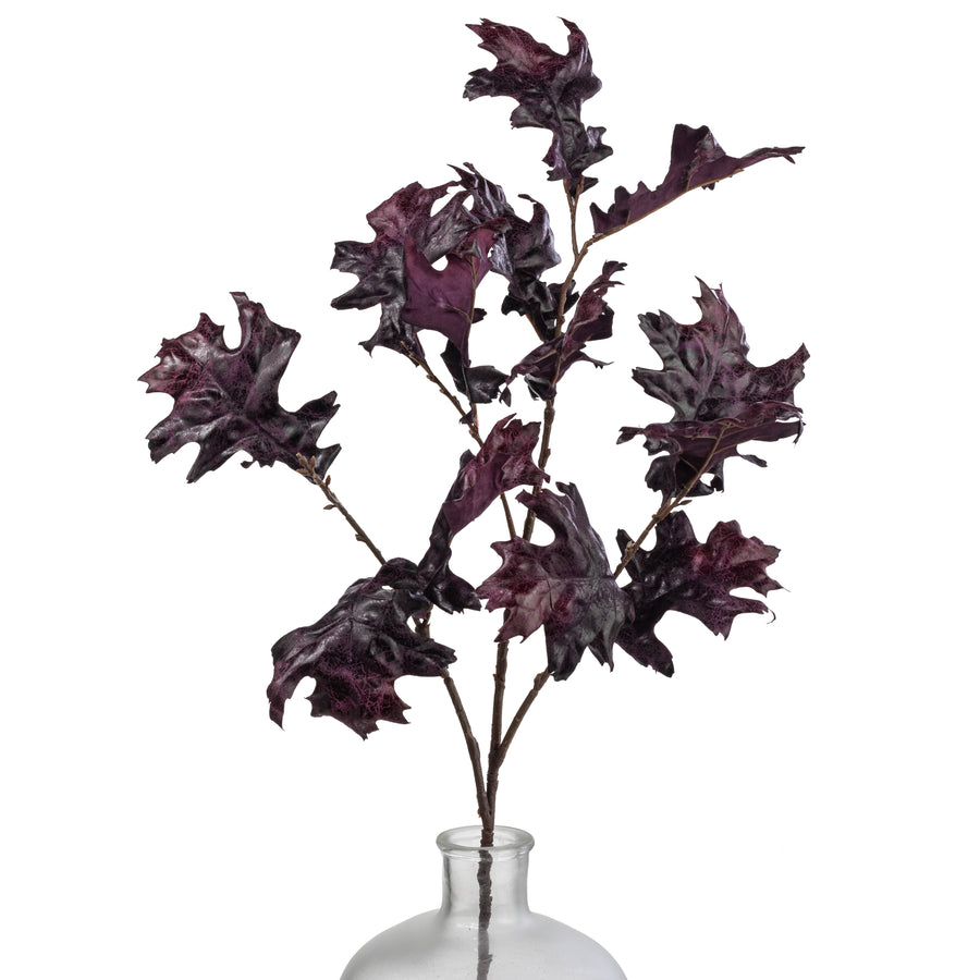 28" Oak Leaves Spray: Two-Tone Purple