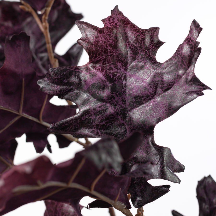 28" Oak Leaves Spray: Two-Tone Purple
