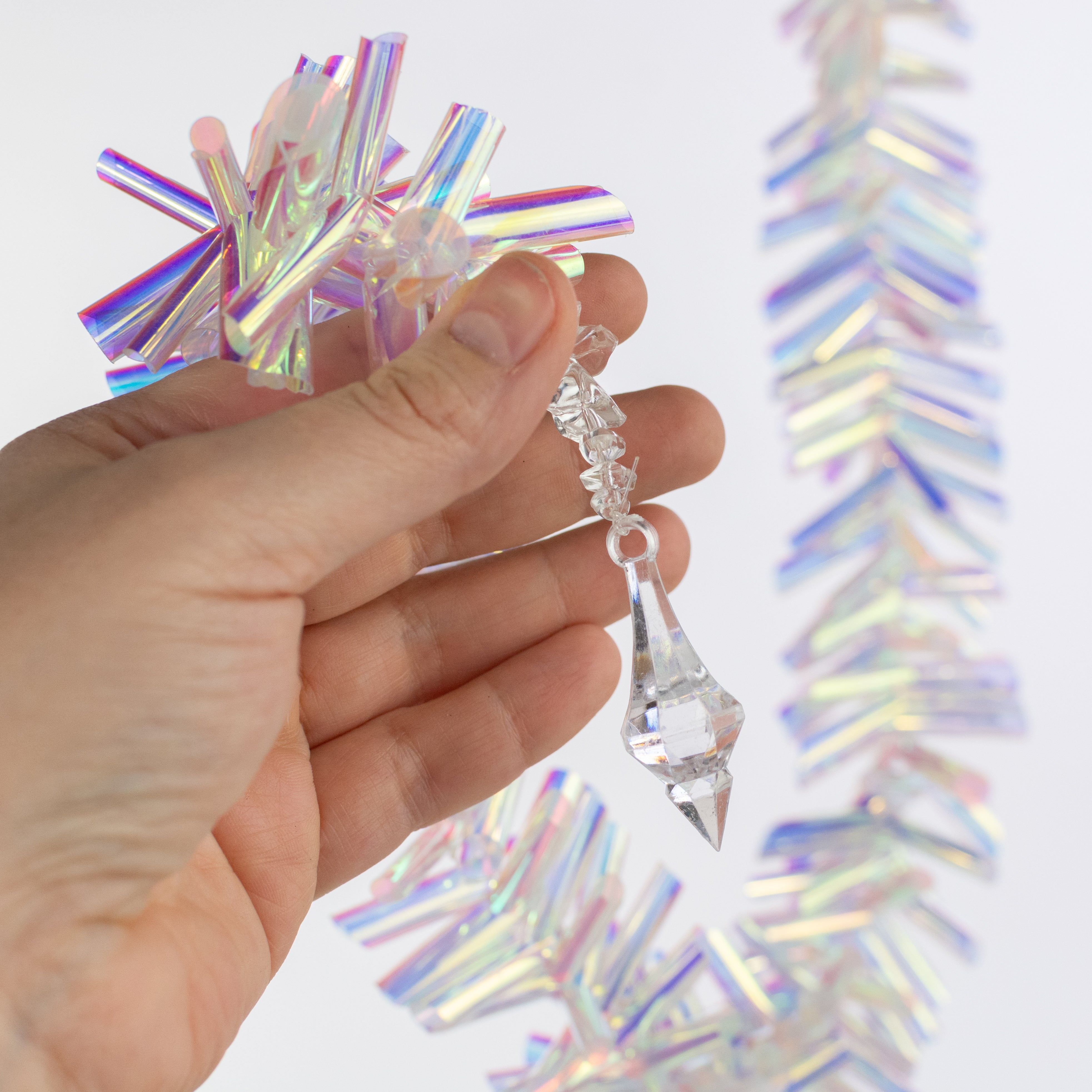 28" Iridescent Foil Icicle Ornament