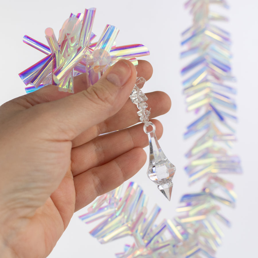 28" Iridescent Foil Icicle Ornament