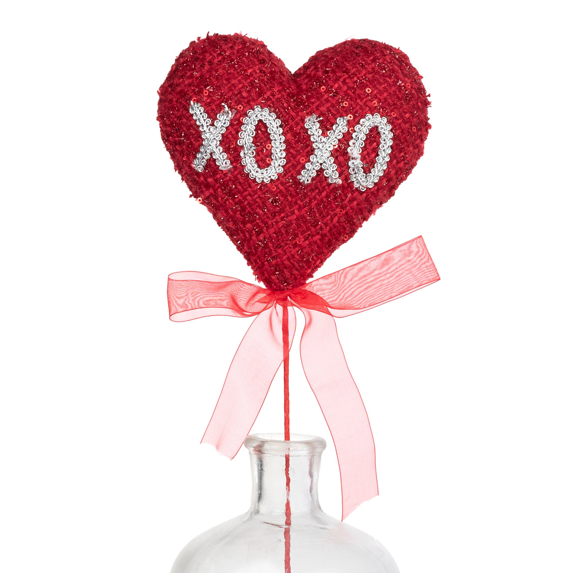 18" XOXO Sequined Heart Pick