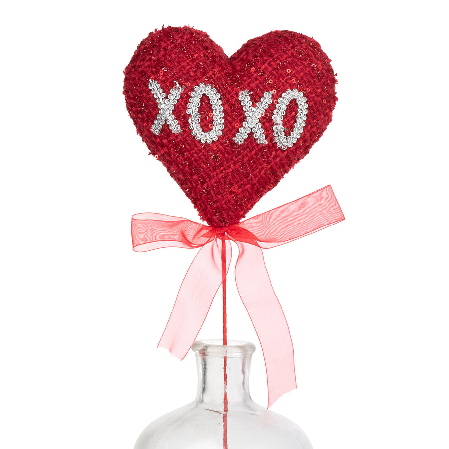 18" XOXO Sequined Heart Pick