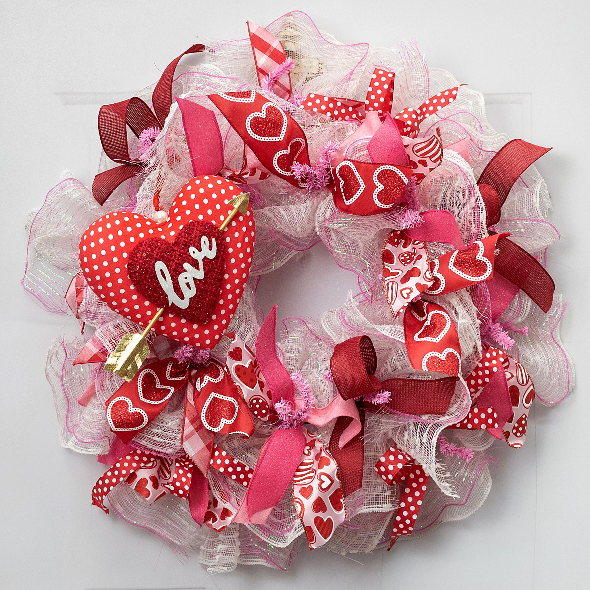 9" Love Hearts Cupid Arrow Ornament