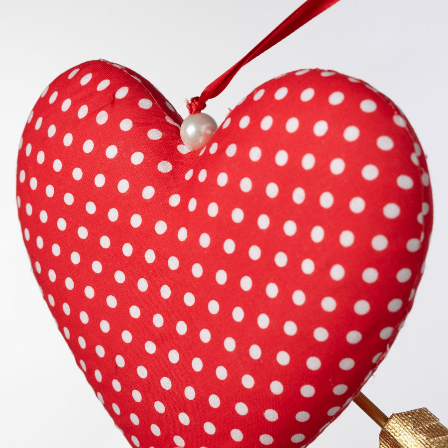 9" Love Hearts Cupid Arrow Ornament