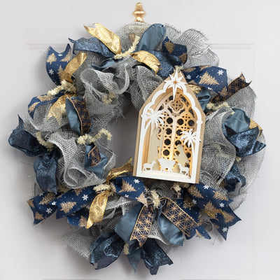 10.5" Battery Operated Light Up Nativity Creche