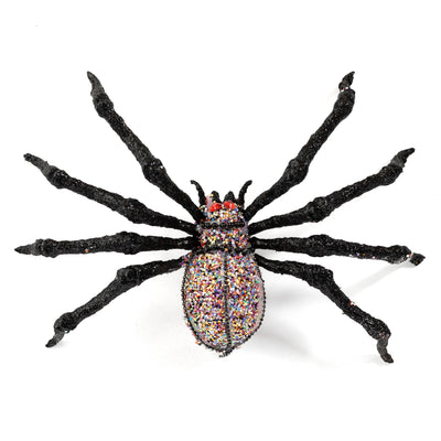 5.75" Glitter, Pearl & Bead Spider: Black