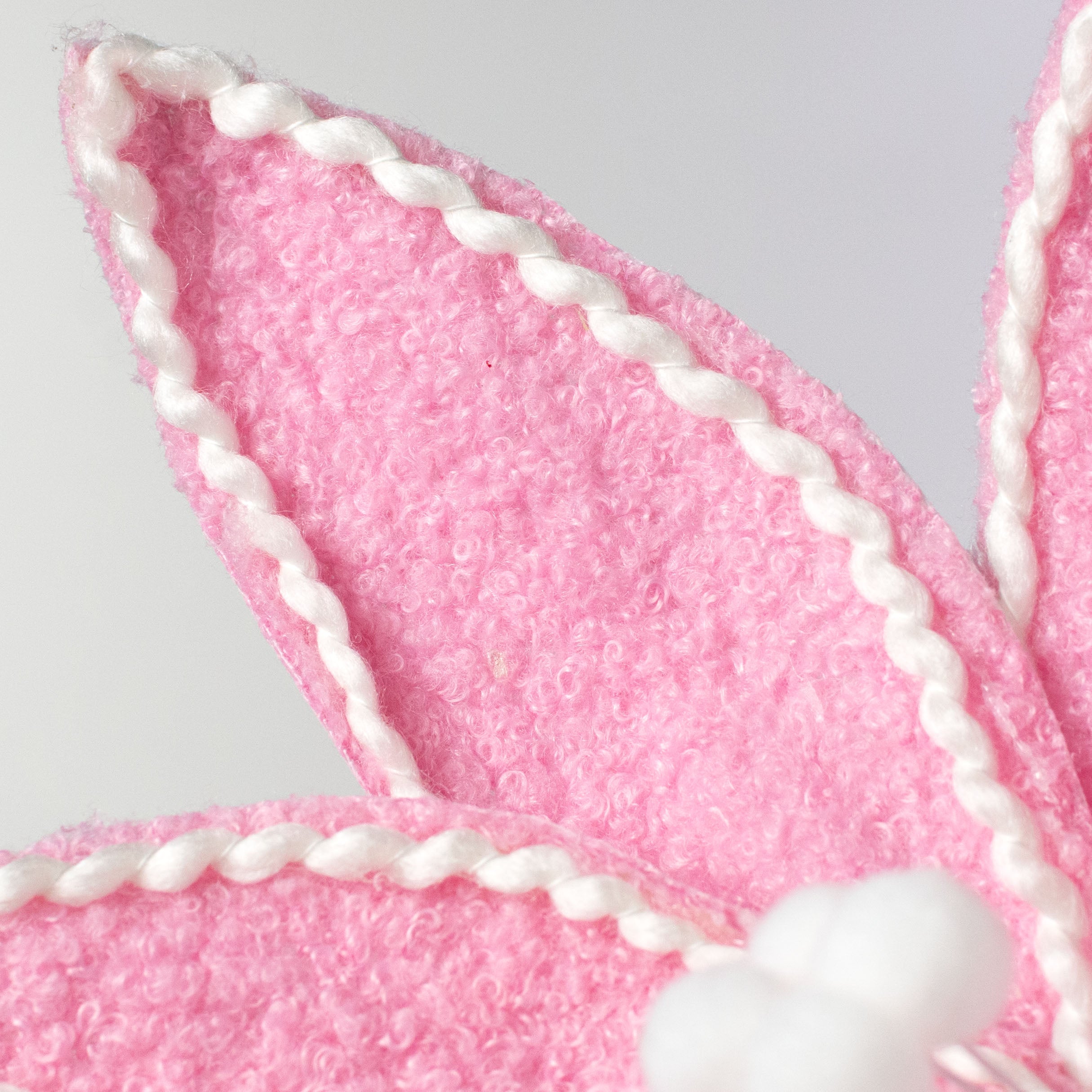 12" x 25" Fuzzy Fabric Poinsettia Pick: Pink & White