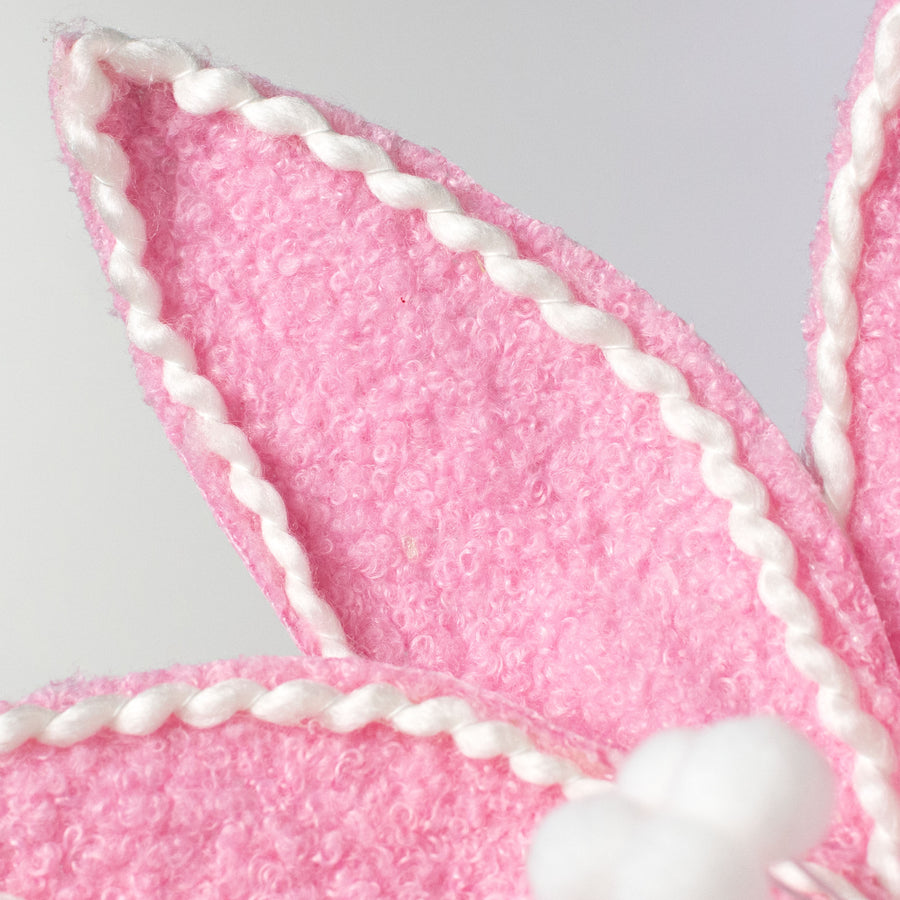 12" x 25" Fuzzy Fabric Poinsettia Pick: Pink & White