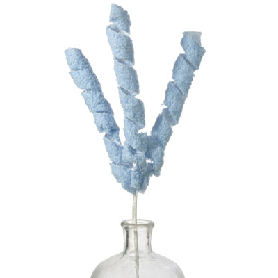 19" Fuzzy Fabric Ribbon Curls Spray: Blue