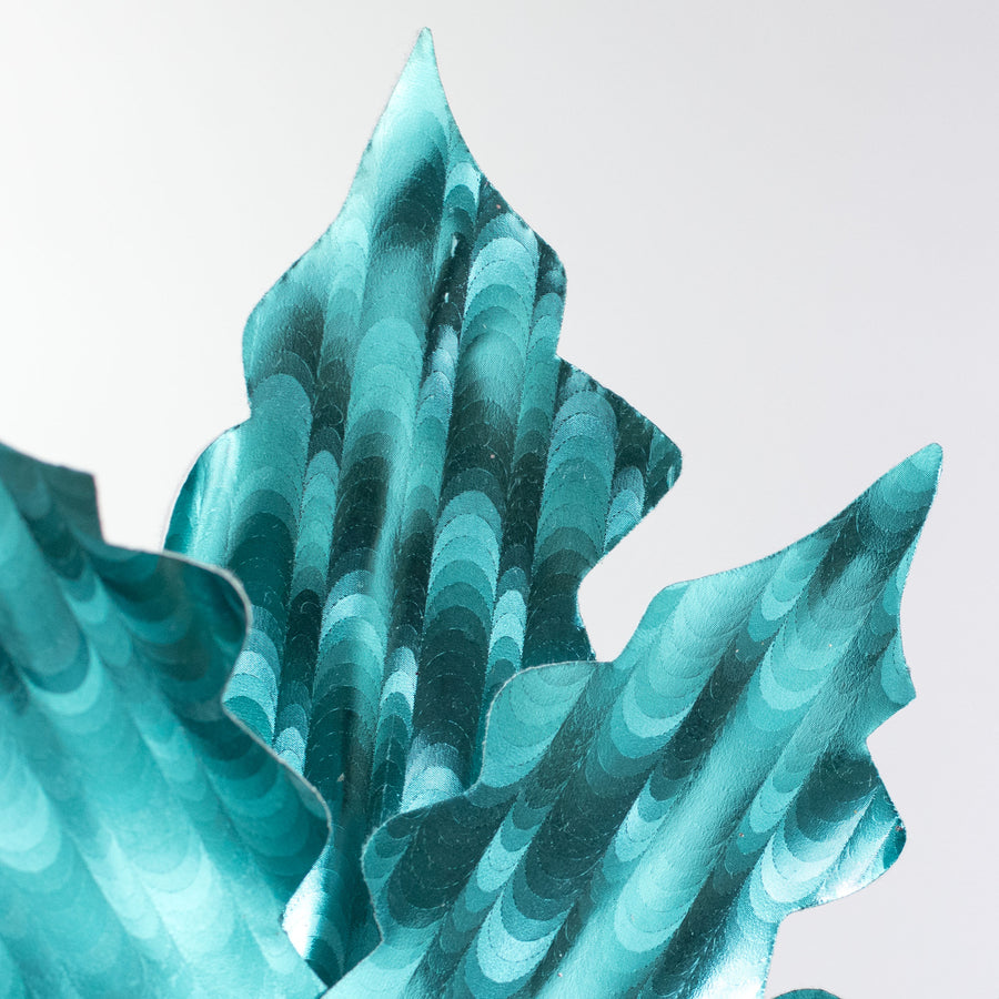 12" x 25" Metallic Cascade Poinsettia Pick: Ice Blue