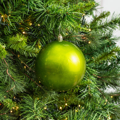 120MM Plastic Ball Ornaments: Candy Apple Lime Green (Set of 2)