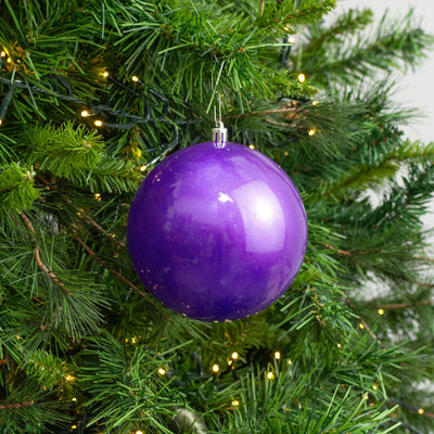 120MM Plastic Ball Ornaments: Candy Apple Purple (Set of 2)