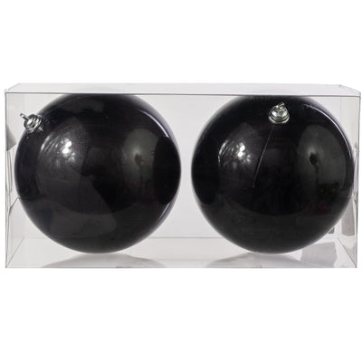120MM Plastic Ball Ornaments: Candy Apple Black (Set of 2)