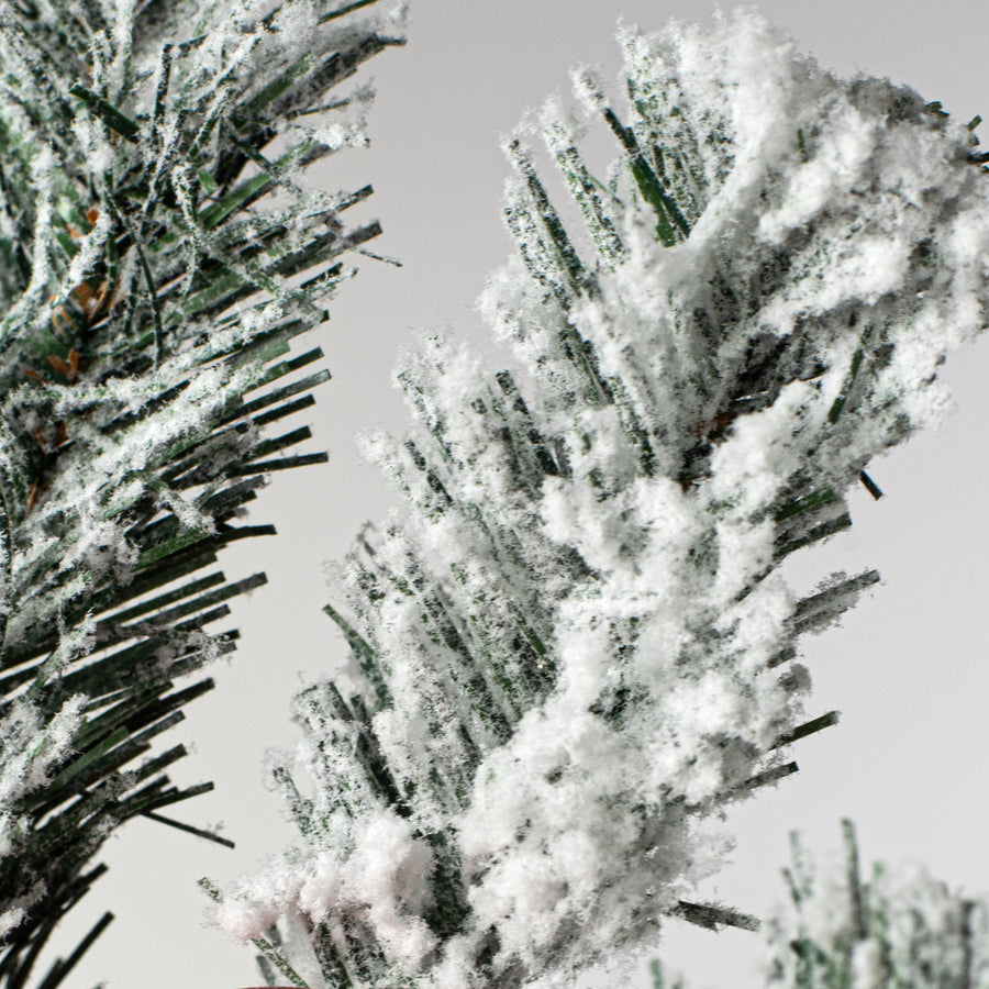 [IRREGULAR] 30" Flocked Pine, Candy Cane & Ornament Spray