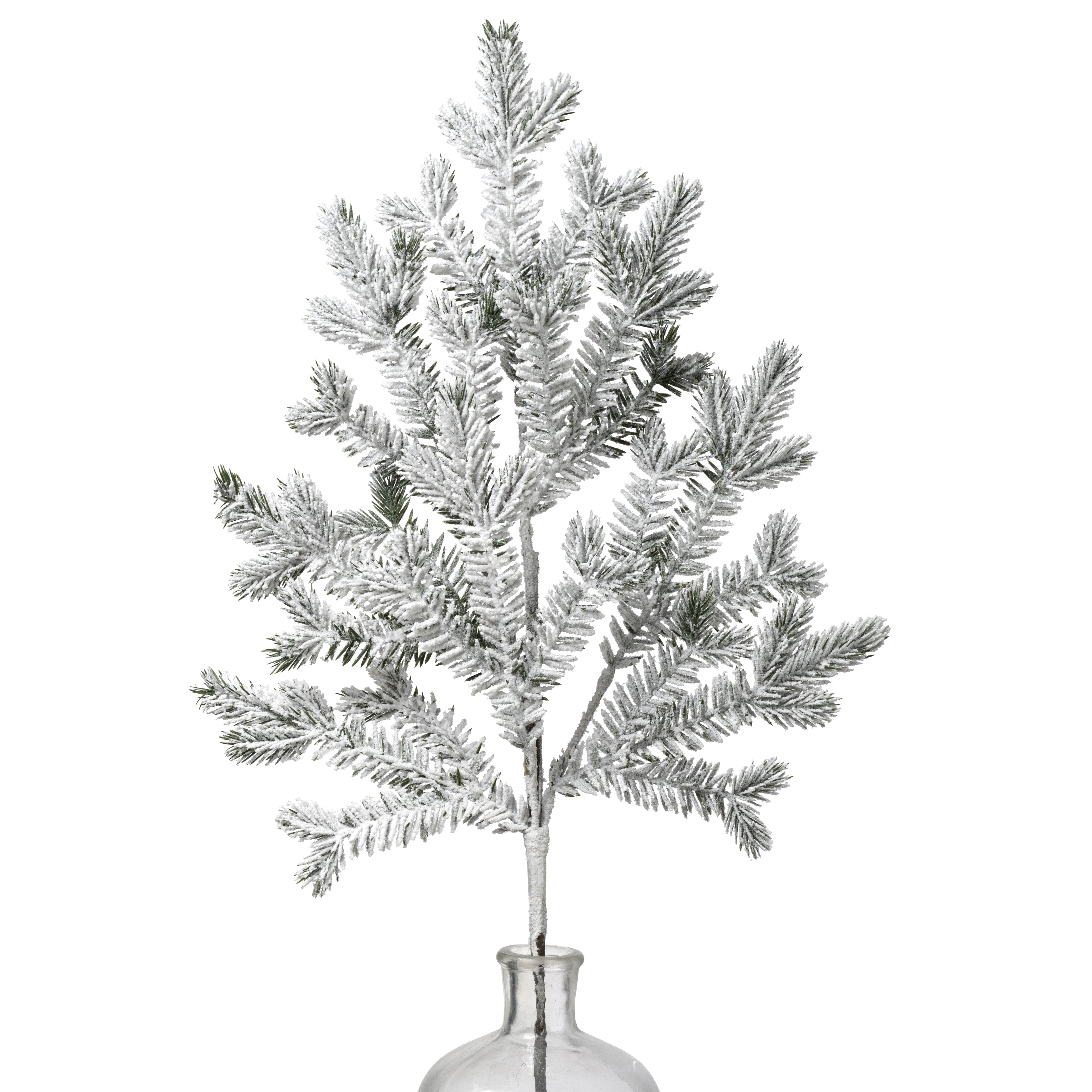 28" Flocked Spruce Pine Spray