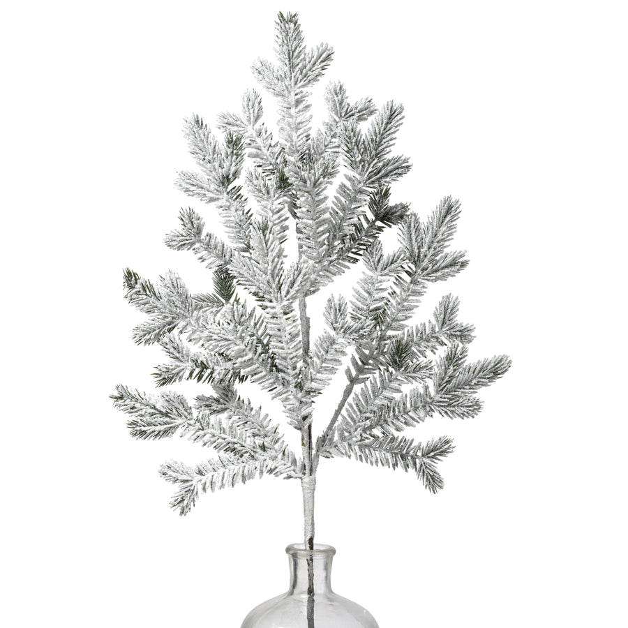 28" Flocked Spruce Pine Spray