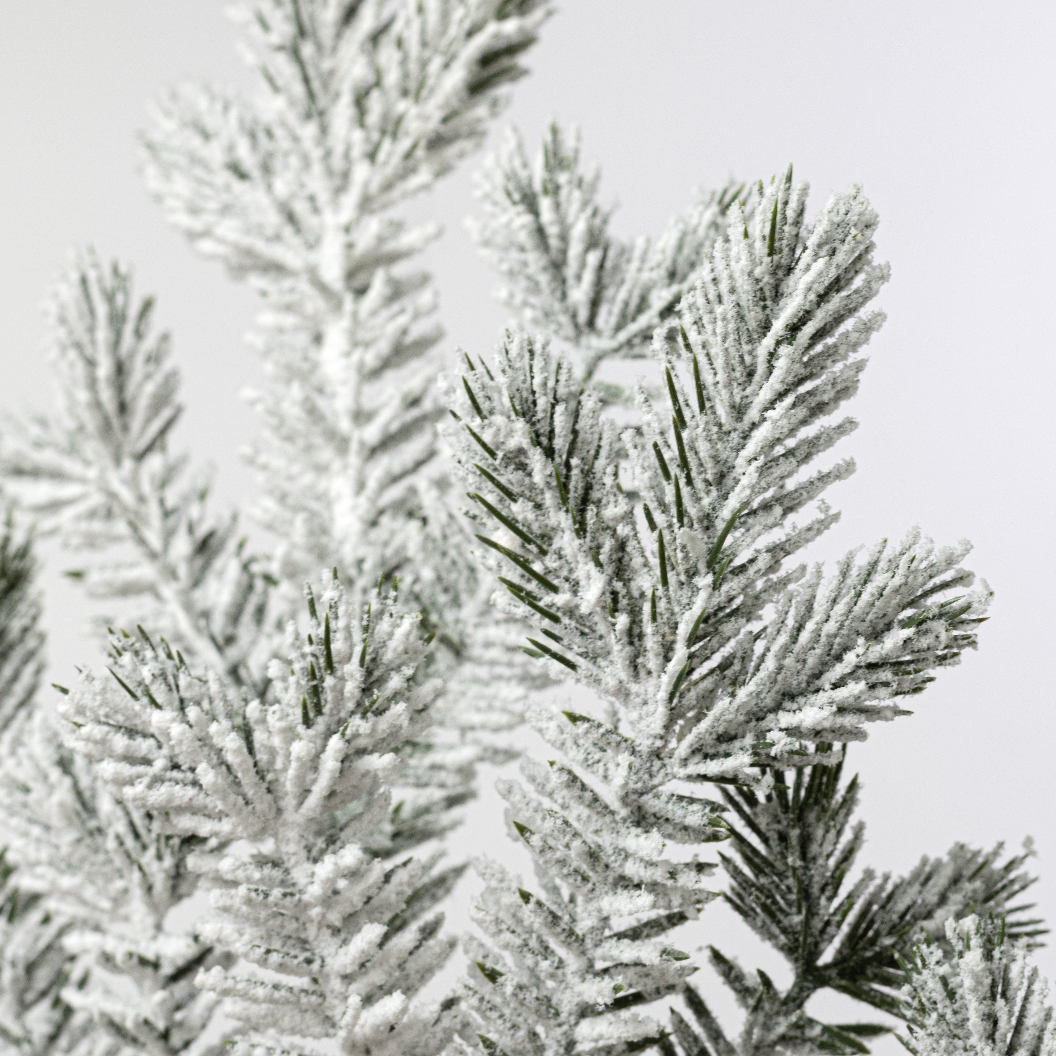 28" Flocked Spruce Pine Spray