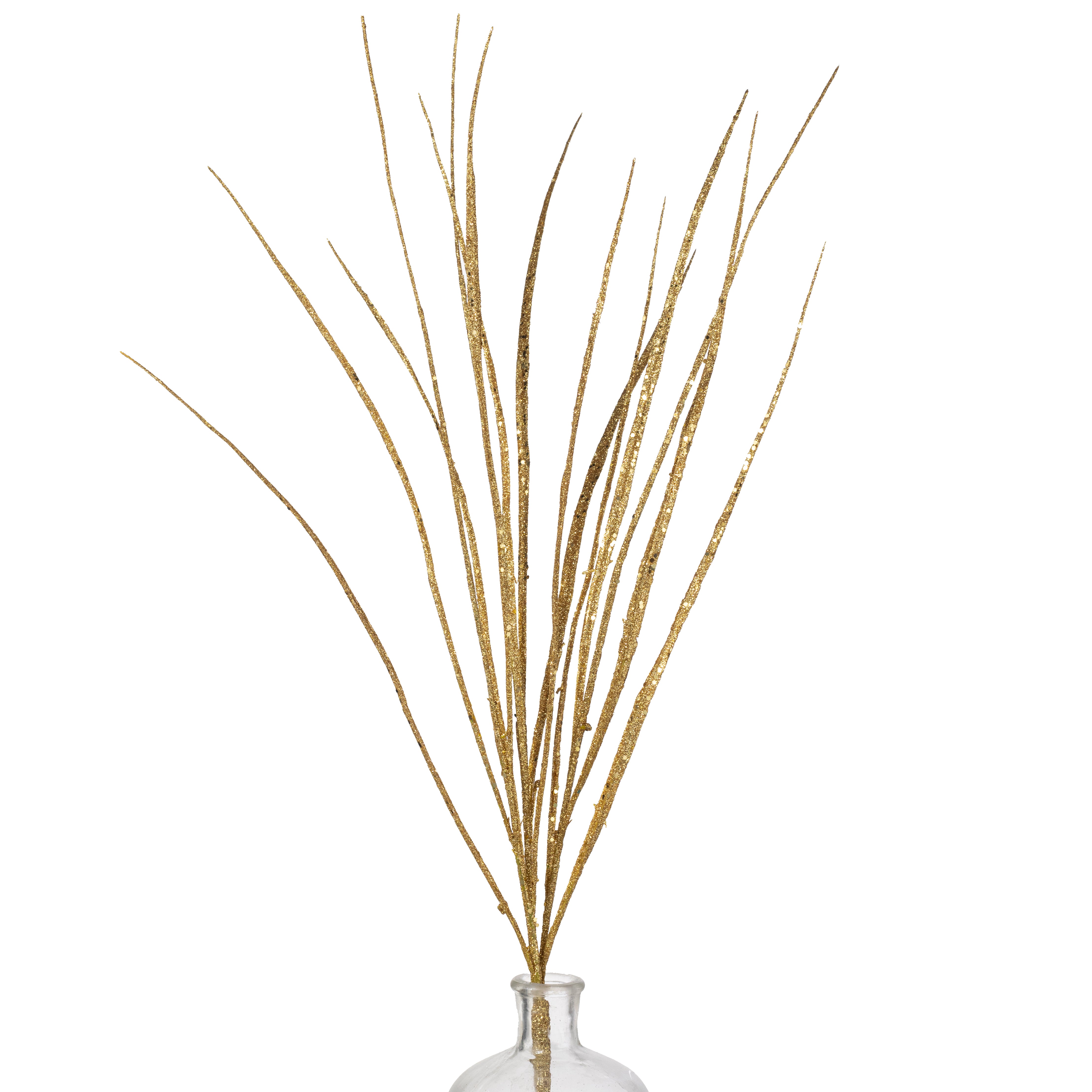 32" Glitter Sword Grass Spray: Gold