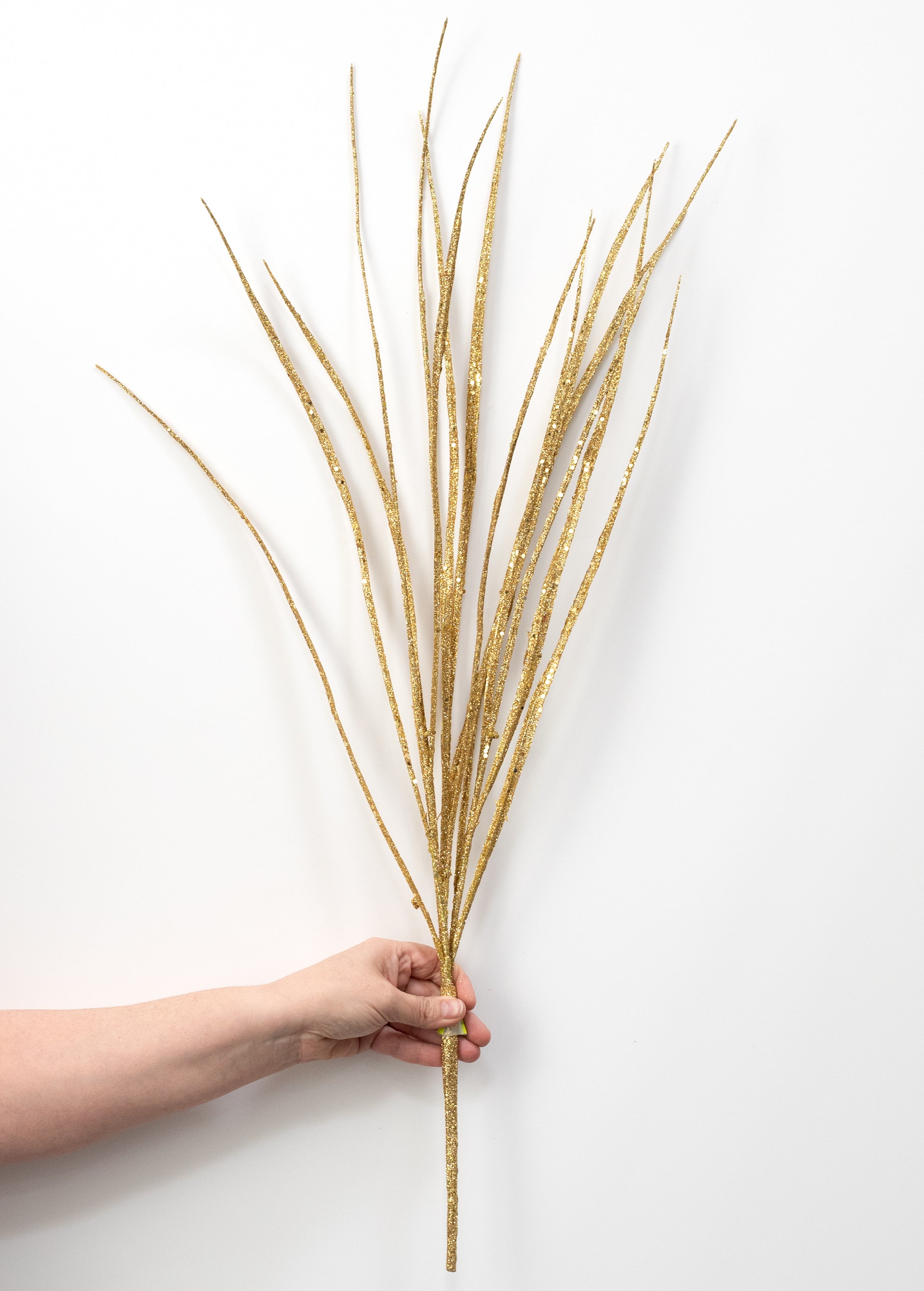 32" Glitter Sword Grass Spray: Gold