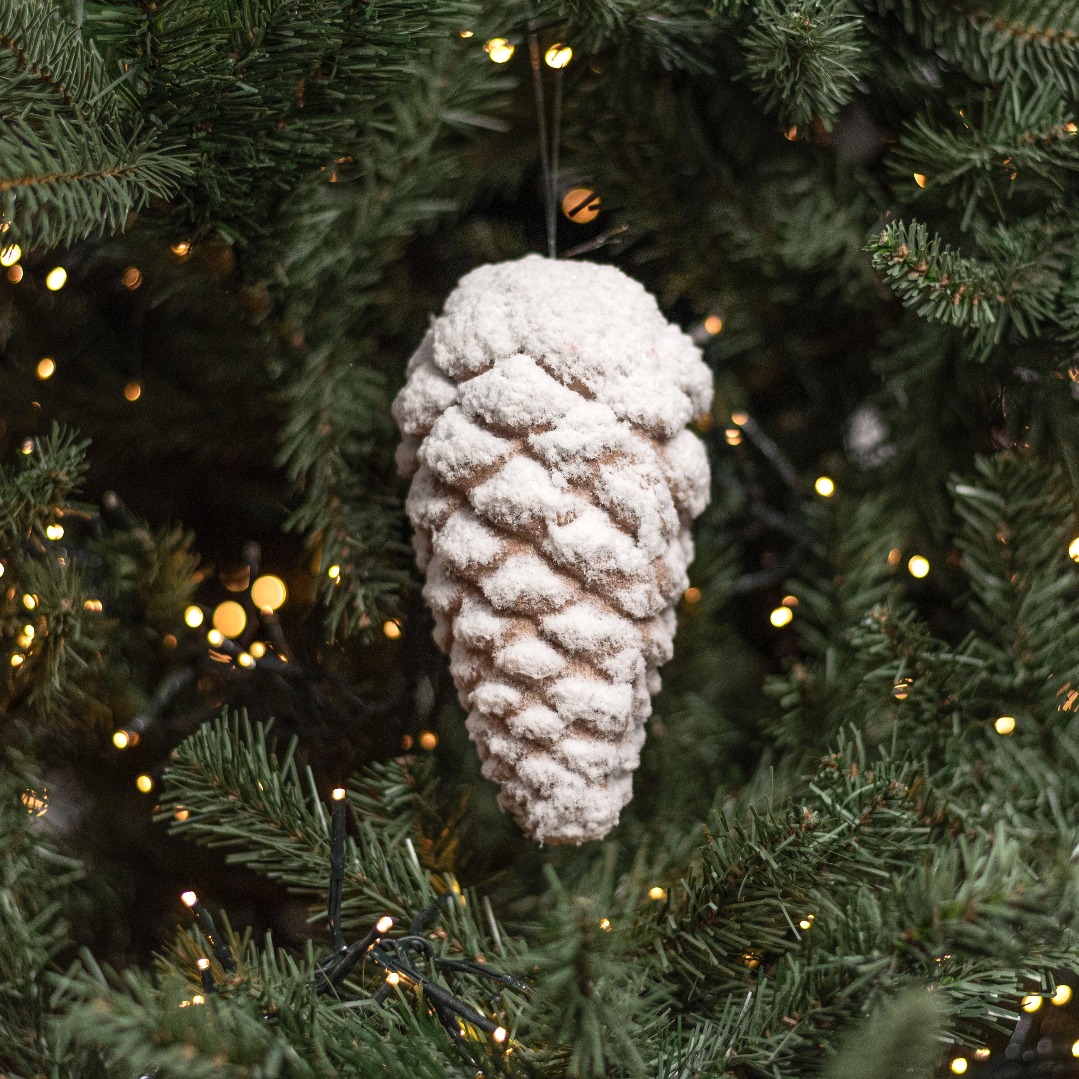 7" Frosted Pinecone Ornament